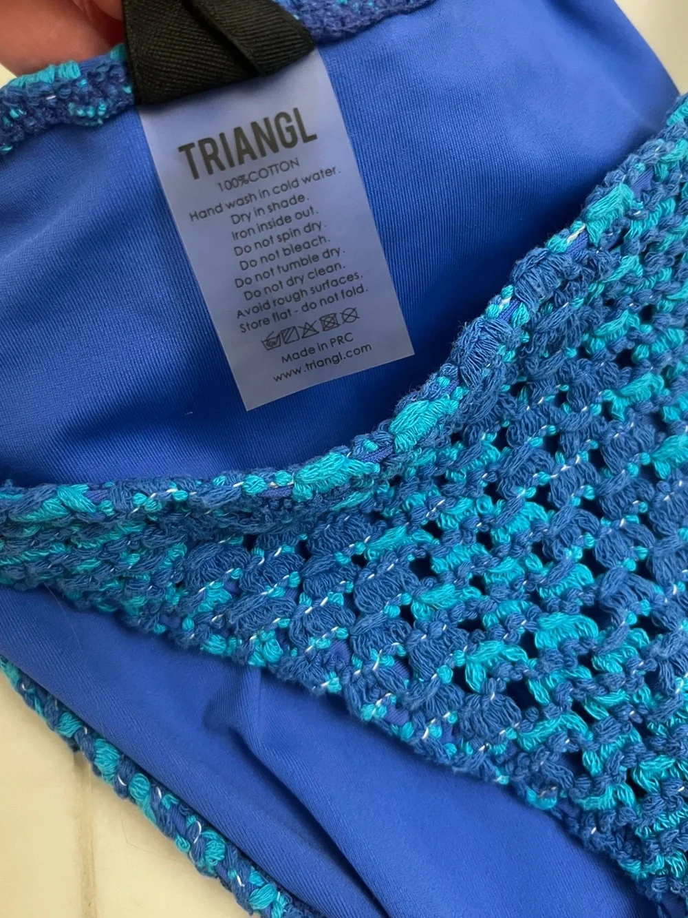 triangl swimwear Blue Crochet Bikini Set - Picture 6 of 11